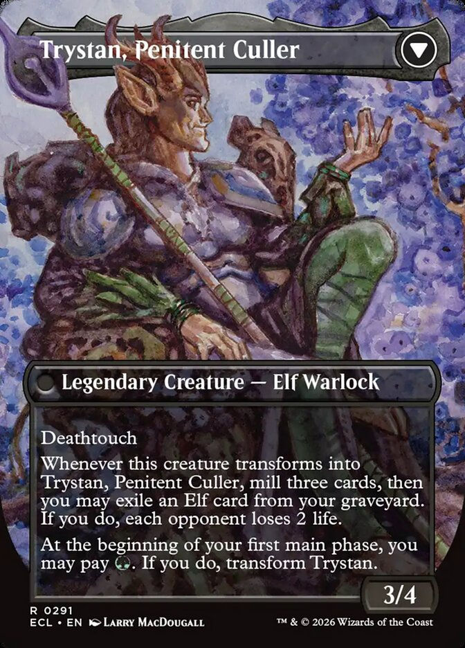Trystan, Callous Cultivator // Trystan, Penitent Culler (ECL) (291) / Borderless — cara 2 de 2
