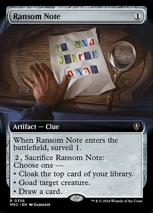 Ransom Note (mkc) (356) / Extended Art