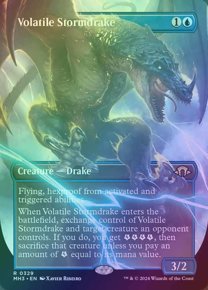 Volatile Stormdrake (MH3) (329) / Borderless / Foil