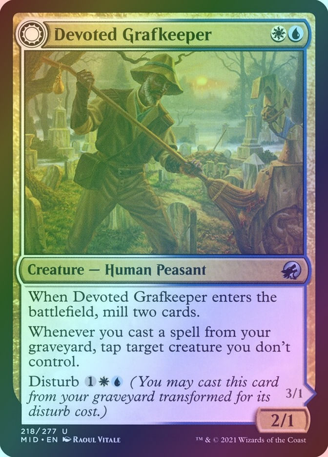 Devoted Grafkeeper // Departed Soulkeeper (MID) (218) / Foil — cara 1 de 2
