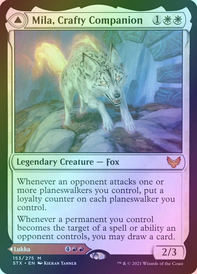 Mila, Crafty Companion // Lukka, Wayward Bonder (STX) (153) / Foil — cara 1 de 2
