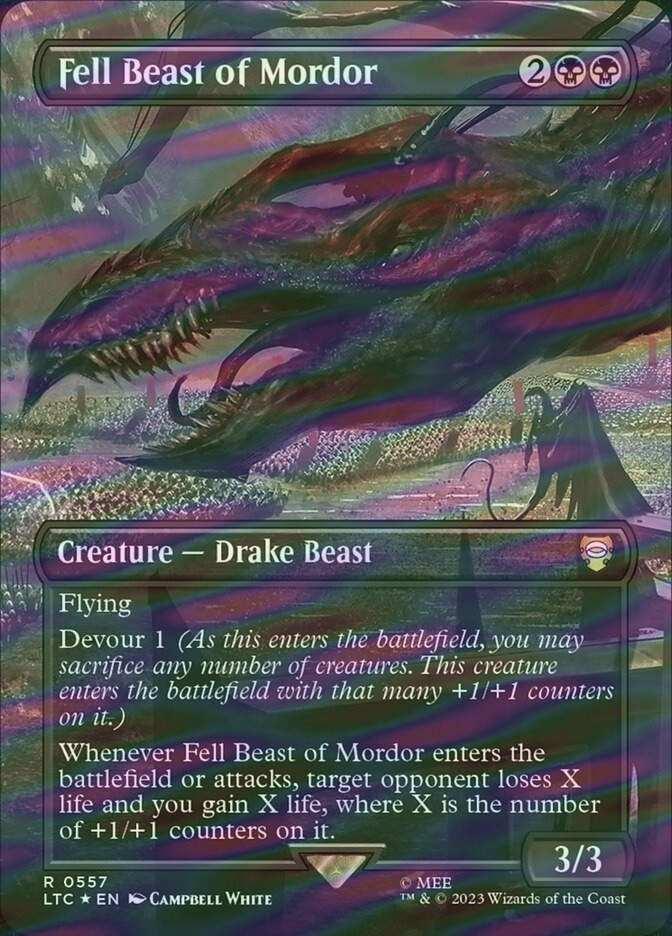 Fell Beast of Mordor (LTC) (557) / Borderless / Surge Foil