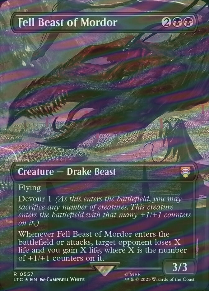Fell Beast of Mordor (LTC) (557) / Borderless / Surge Foil
