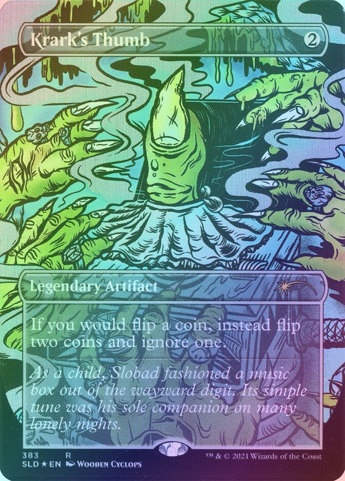 Krark's Thumb // Krark's Thumb (SLD) (383) / Borderless / Foil — cara 1 de 2