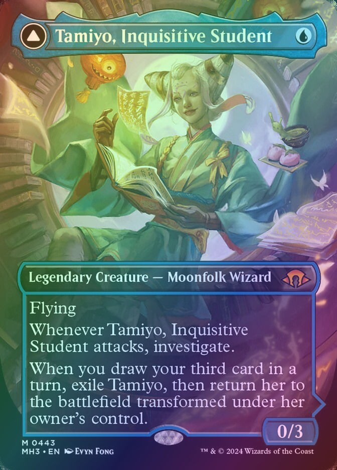 Tamiyo, Inquisitive Student // Tamiyo, Seasoned (MH3) (443) / Borderless / Foil — cara 1 de 2