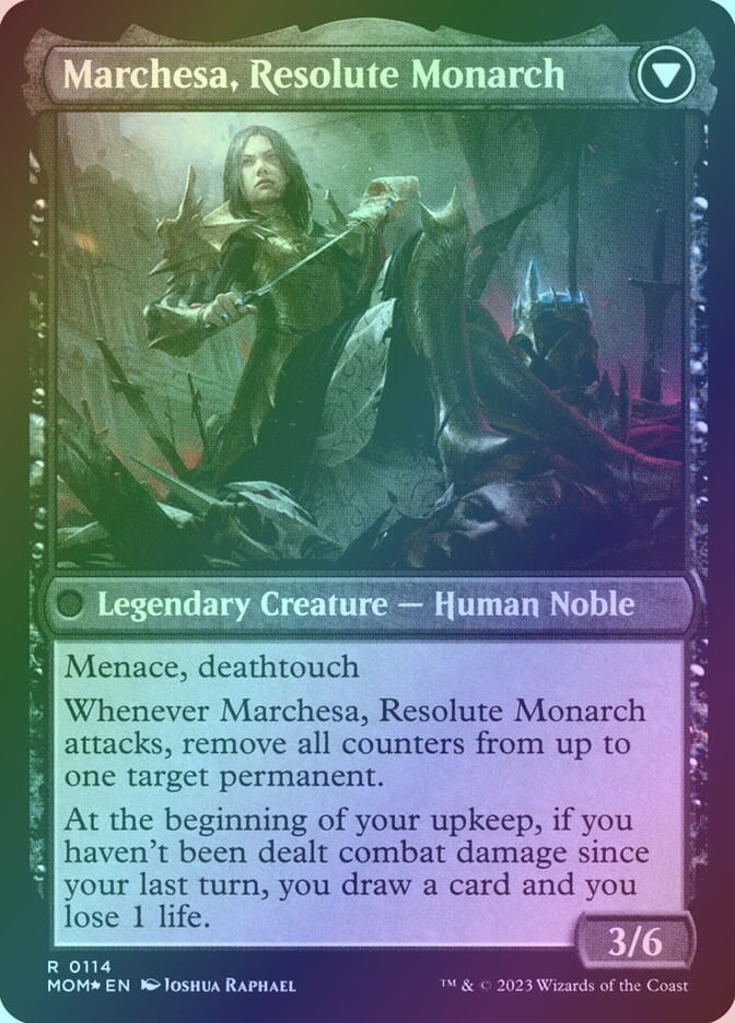 Invasion of Fiora // Marchesa, Resolute Monarch (PMOM) (114s) / Foil — cara 2 de 2