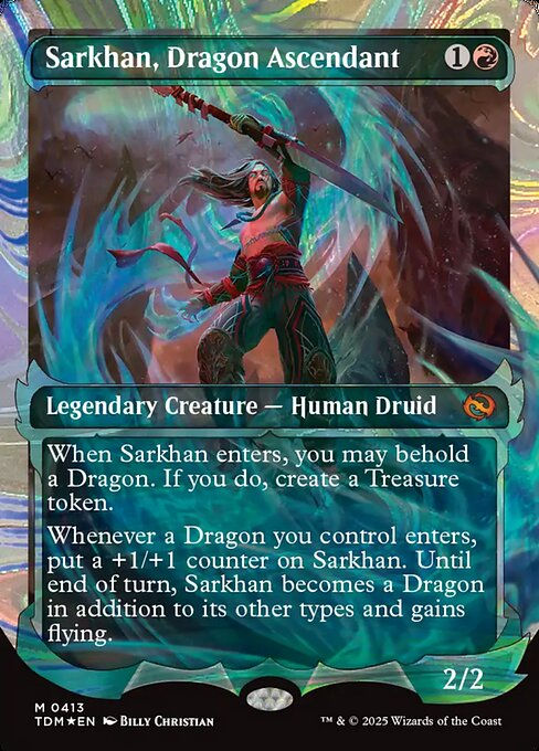 Sarkhan, Dragon Ascendant (TDM) (413) / Ghostfire Halo Foil