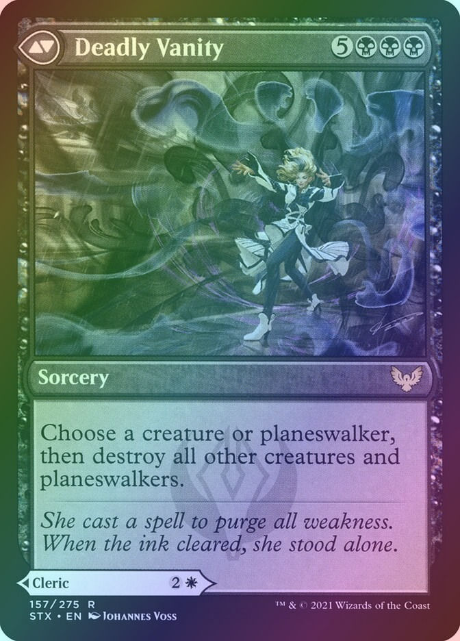 Selfless Glyphweaver // Deadly Vanity (STX) (157) / Foil — cara 2 de 2