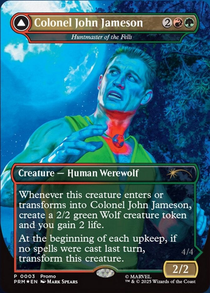 Huntmaster of the Fells // Ravager of the Fells (LMAR) (3) / Borderless / Foil — cara 1 de 2