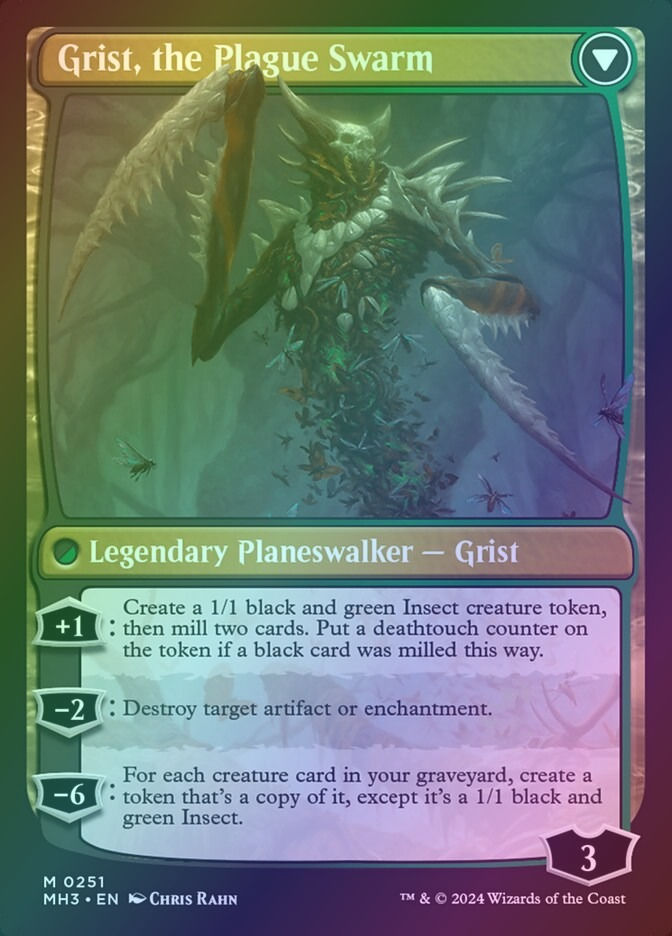 Grist, Voracious Larva // Grist, the Plague Swarm (MH3) (251) / Foil — cara 2 de 2