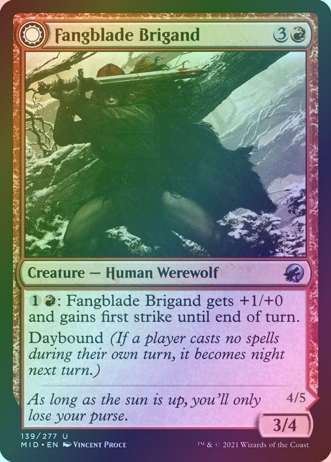 Fangblade Brigand // Fangblade Eviscerator (MID) (139) / Foil — cara 1 de 2
