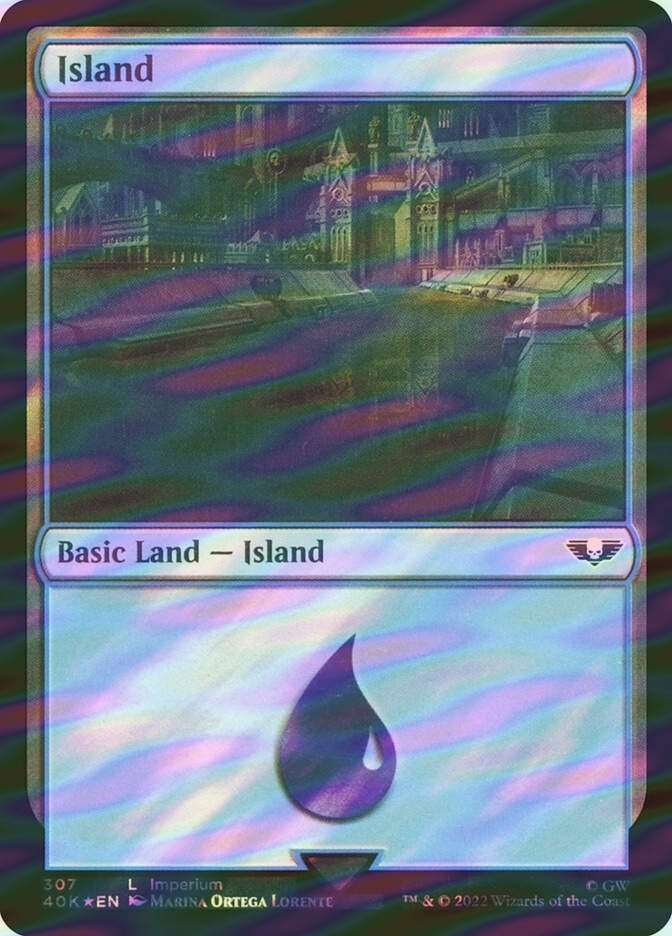 Island (40K) (307★) / Surge Foil