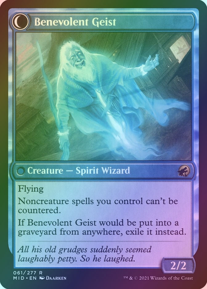 Malevolent Hermit // Benevolent Geist (MID) (61) / Foil — cara 2 de 2