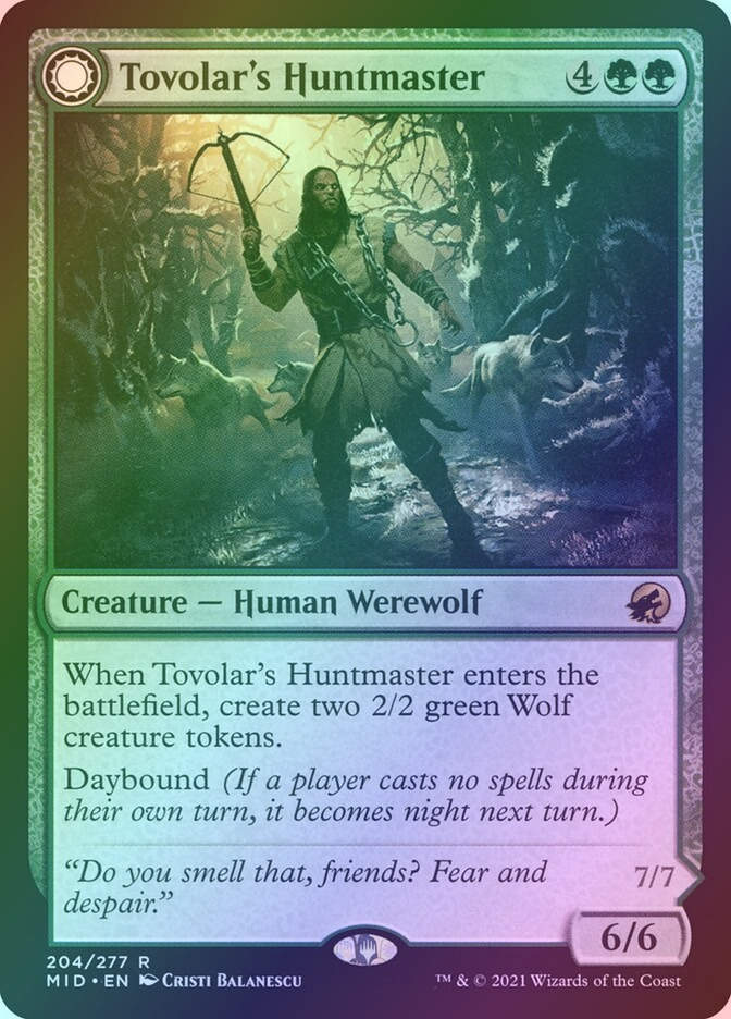 Tovolar's Huntmaster // Tovolar's Packleader (MID) (204) / Foil
