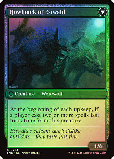 Villagers of Estwald // Howlpack of Estwald (INR) (224) / Foil — cara 2 de 2