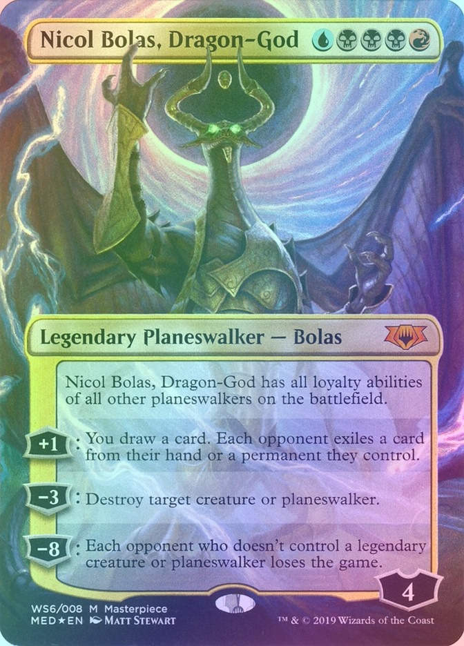 Nicol Bolas, Dragon-God (MED) (WS6) / Borderless / Foil