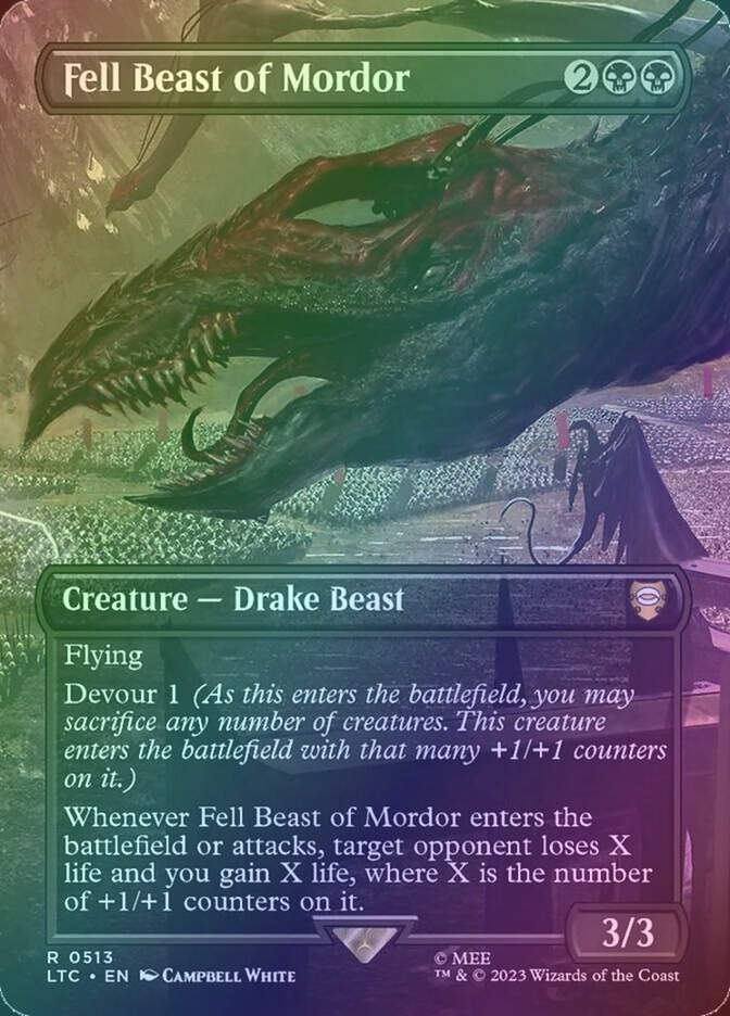 Fell Beast of Mordor (LTC) (513) / Borderless / Foil