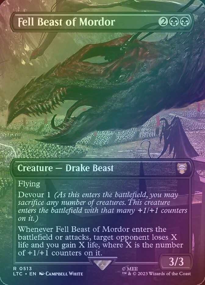 Fell Beast of Mordor (LTC) (513) / Borderless / Foil