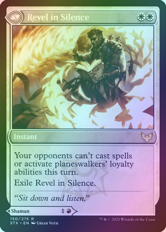 Flamescroll Celebrant // Revel in Silence (STX) (150) / Foil — cara 2 de 2