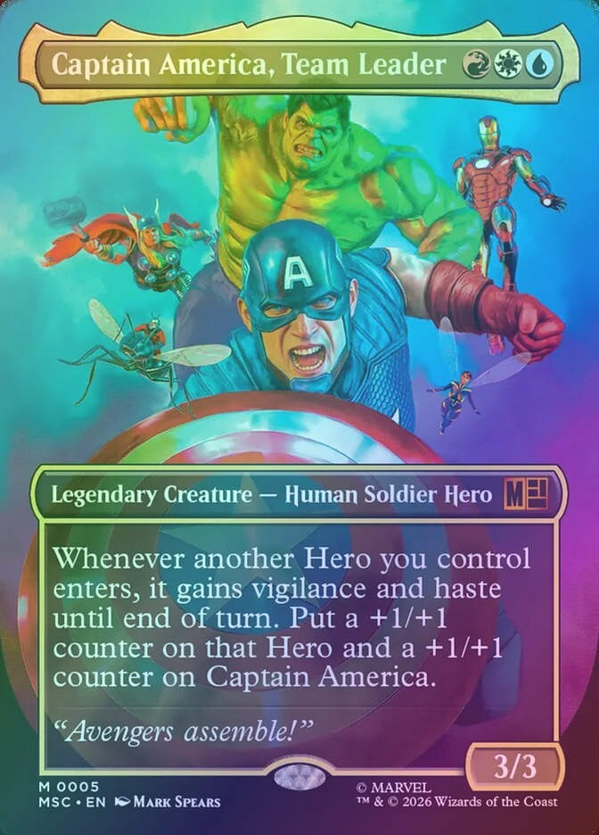 Captain America, Team Leader (MSC) (5) / Borderless / Foil