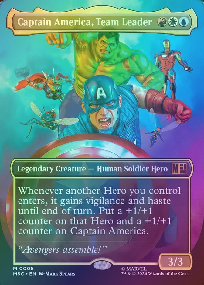 Captain America, Team Leader (MSC) (5) / Borderless / Foil
