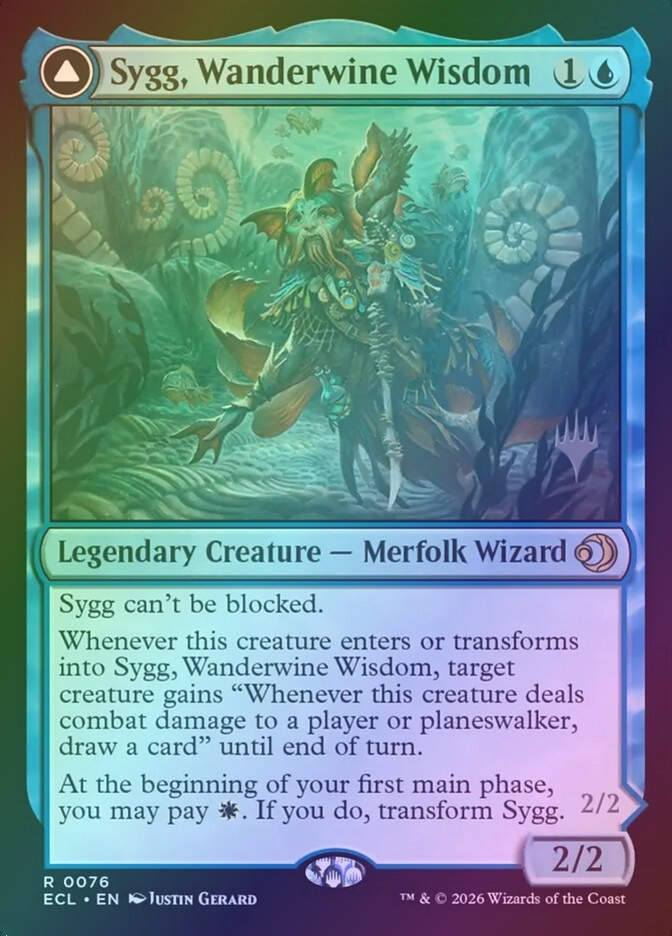 Sygg, Wanderwine Wisdom // Sygg, Wanderbrine Shield (PECL) (76p) / Foil