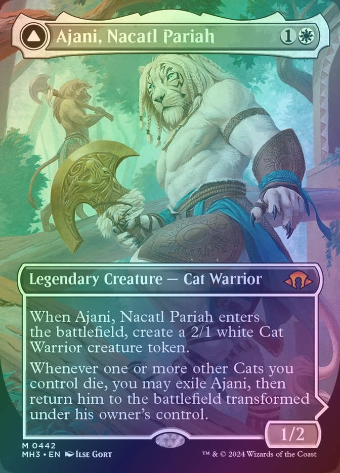 Ajani, Nacatl Pariah // Ajani, Nacatl Avenger (MH3) (442) / Borderless / Foil