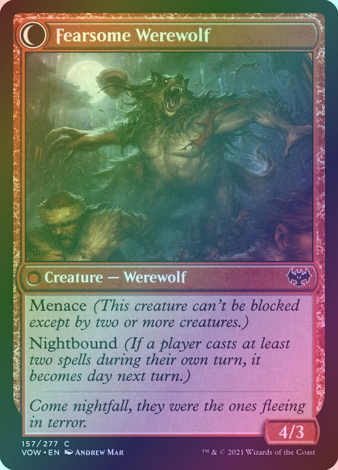 Fearful Villager // Fearsome Werewolf (VOW) (157) / Foil — cara 2 de 2