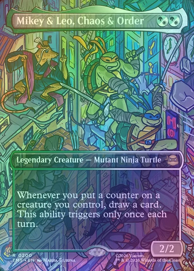 Mikey & Leo, Chaos & Order (TMT) (200) / Borderless / Foil