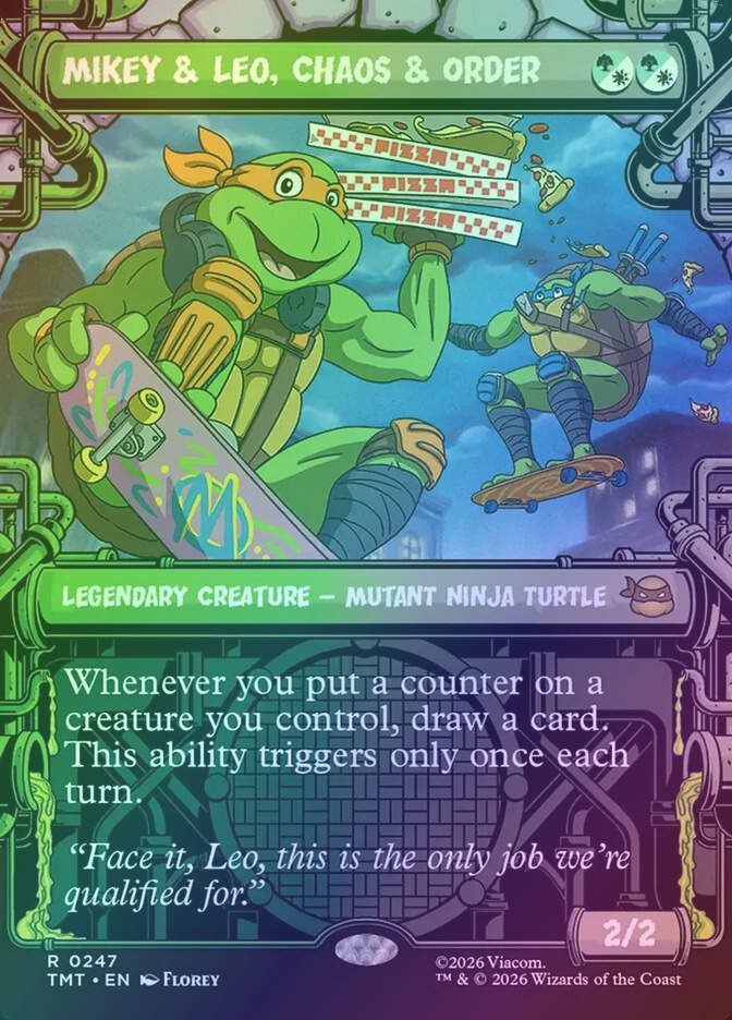 Mikey & Leo, Chaos & Order (TMT) (247) / Borderless / Showcase / Foil