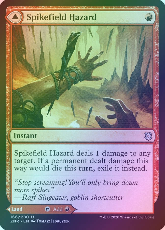 Spikefield Hazard // Spikefield Cave (ZNR) (166) / Foil