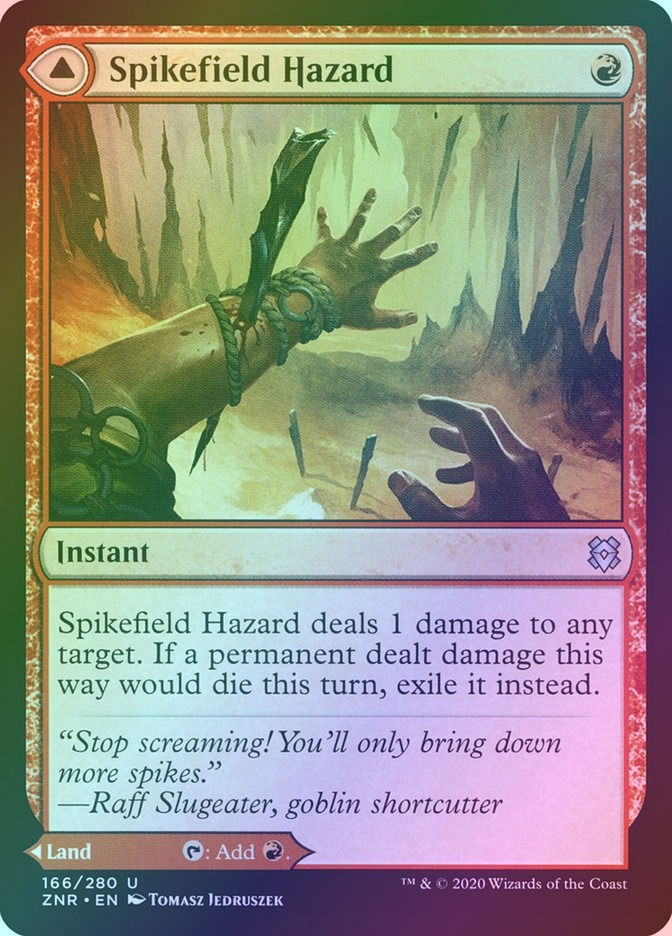 Spikefield Hazard // Spikefield Cave (ZNR) (166) / Foil — cara 1 de 2