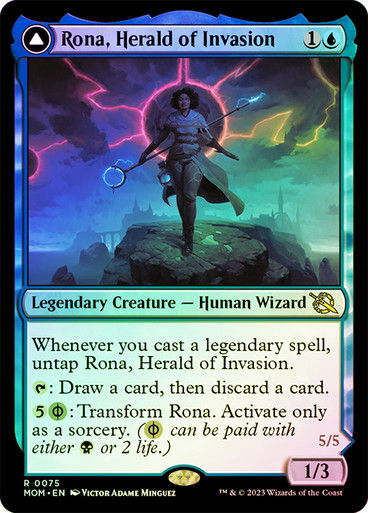 Rona, Herald of Invasion // Rona, Tolarian Obliterator (mom) / Foil — cara 1 de 2