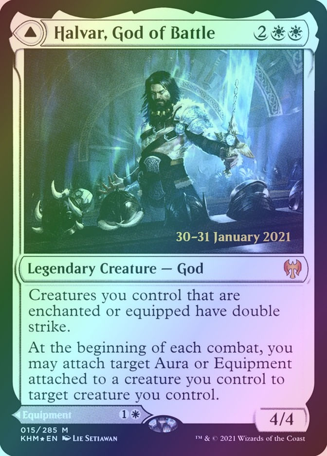 Halvar, God of Battle // Sword of the Realms (PKHM) (15s) / Foil — cara 1 de 2