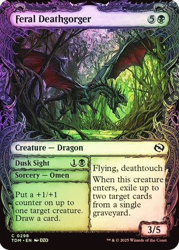 Feral Deathgorger // Dusk Sight (TDM) (298) / Foil / Showcase