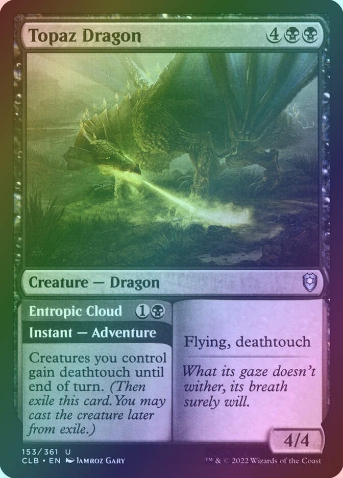 Topaz Dragon // Entropic Cloud (CLB) (153) / Foil