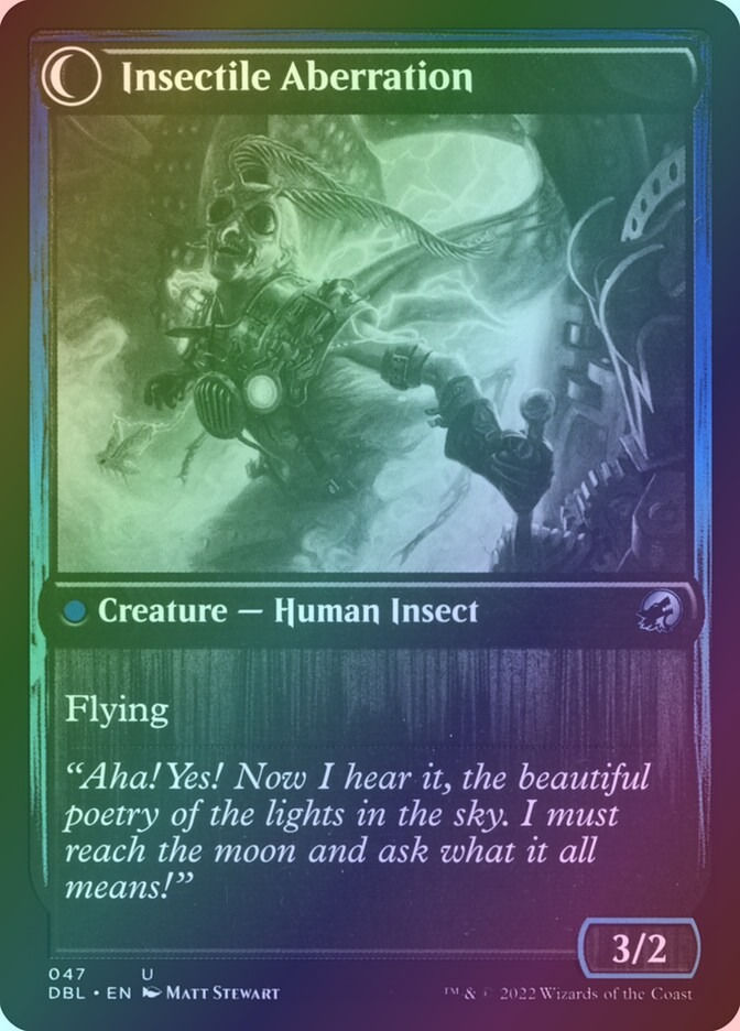 Delver of Secrets // Insectile Aberration (DBL) (47) / Foil — cara 2 de 2