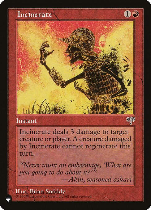 Incinerate (PLST) (MIR-184)