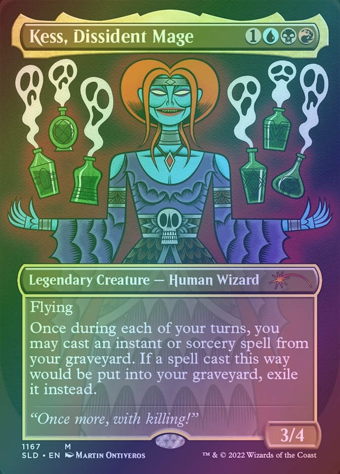 Kess, Dissident Mage (SLD) (1167) / Borderless / Foil