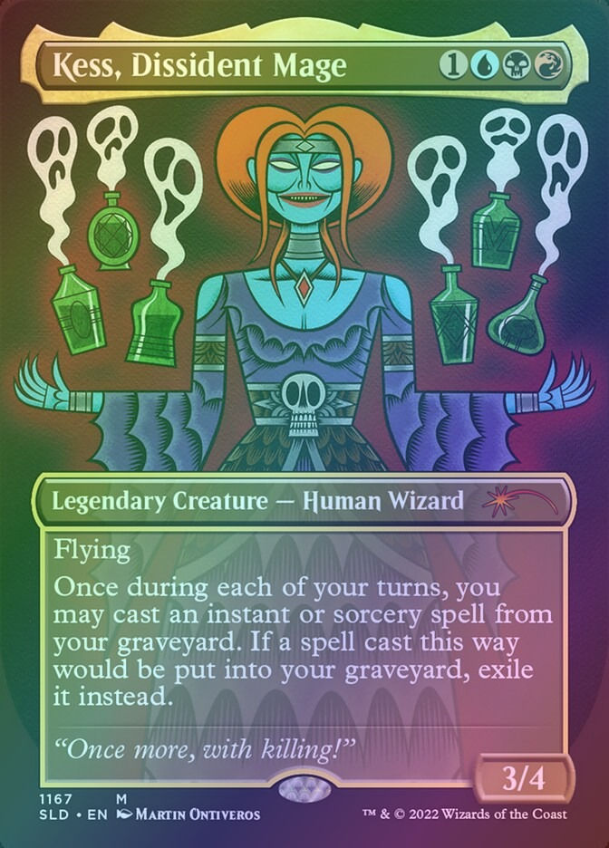 Kess, Dissident Mage (SLD) (1167) / Borderless / Foil