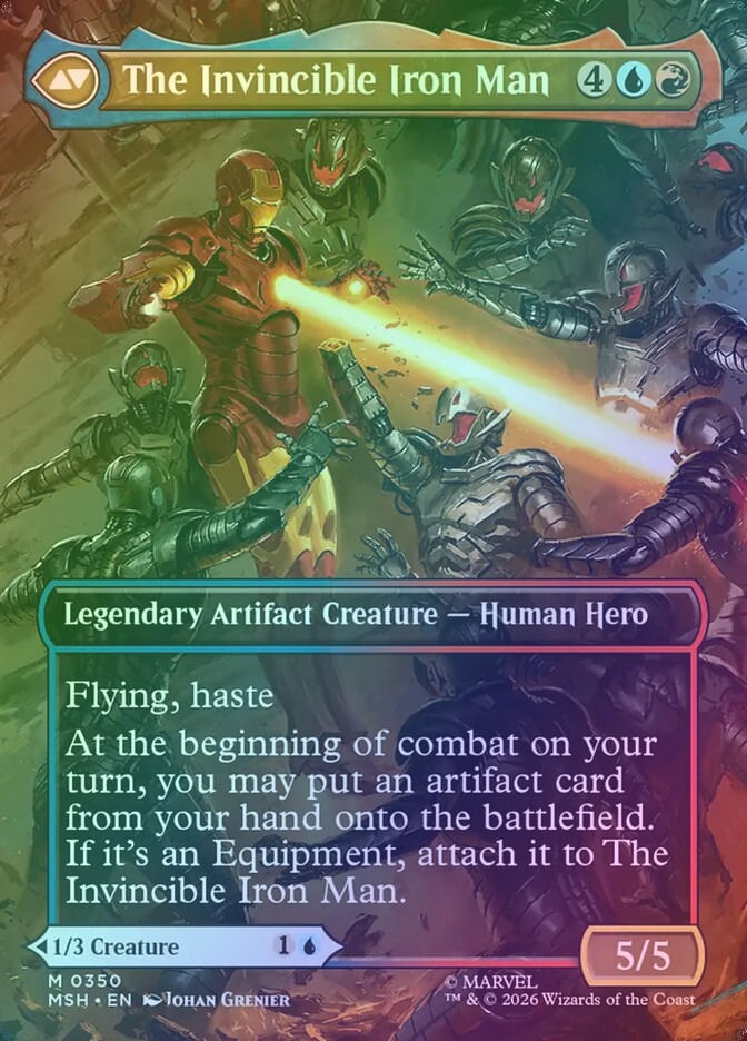 Tony Stark // The Invincible Iron Man (MSH) (350) / Borderless / Foil — cara 2 de 2