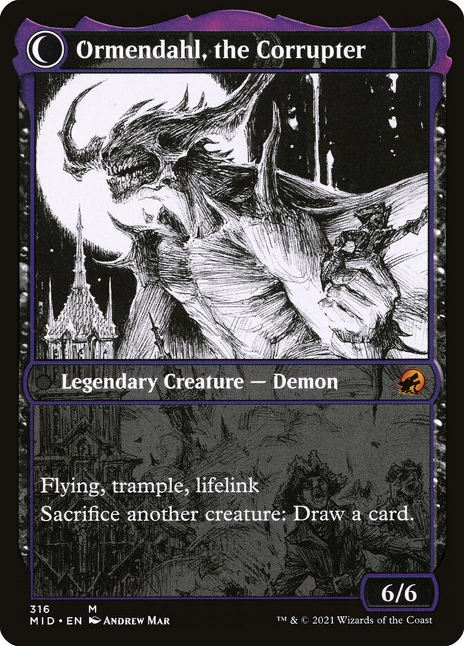 Jerren, Corrupted Bishop // Ormendahl, the Corrupter (MID) (316) — cara 2 de 2
