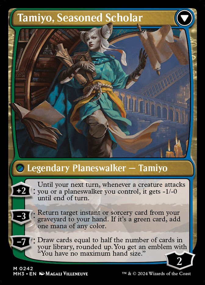 Tamiyo, Inquisitive Student // Tamiyo, Seasoned Scholar (MH3) (242) — cara 2 de 2