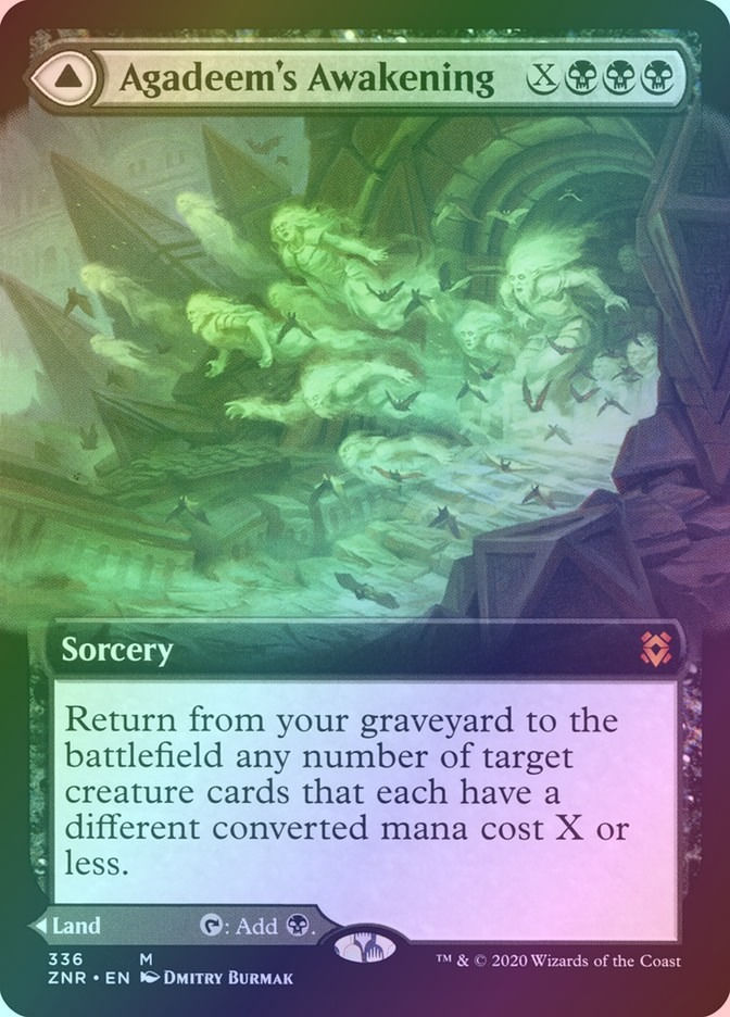 Agadeem's Awakening // Agadeem, the Undercrypt (ZNR) (336) / Ext Art / Foil — cara 1 de 2