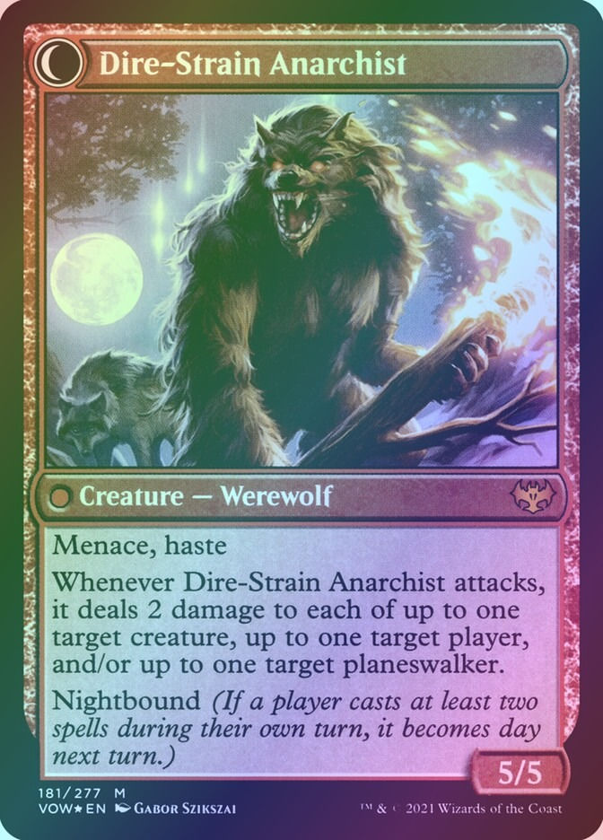 Volatile Arsonist // Dire-Strain Anarchist (PVOW) (181s) / Foil — cara 2 de 2