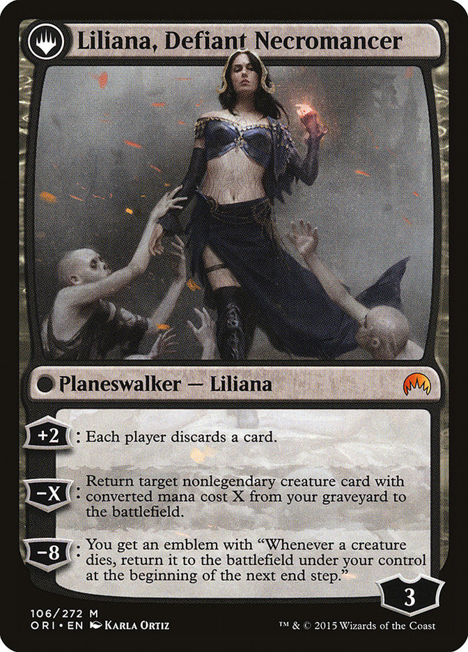 Liliana, Heretical Healer // Liliana, Defiant Necromancer (ORI) (106) — cara 2 de 2