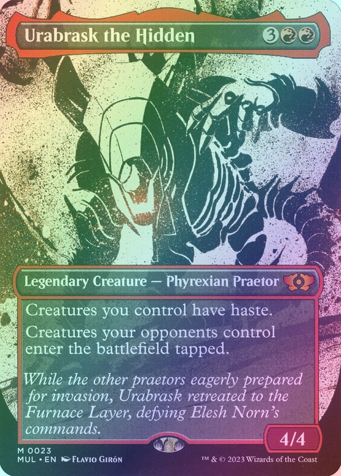 Urabrask the Hidden (MUL) (23) / Borderless / Showcase / Foil