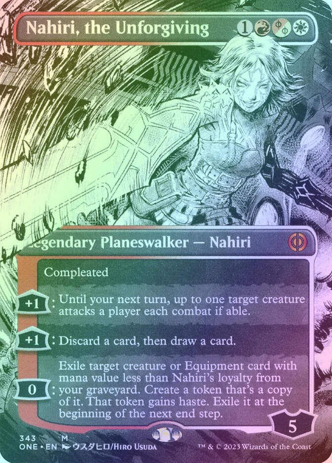Nahiri, the Unforgiving (ONE) (343) / Borderless / Showcase / Foil