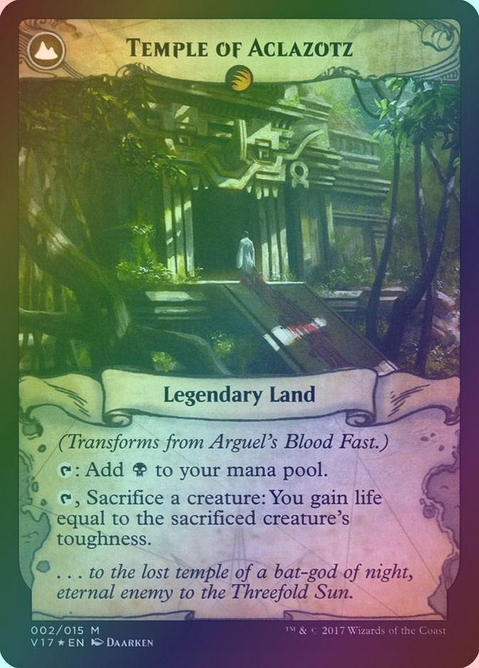 Arguel's Blood Fast // Temple of Aclazotz (V17) (2) / Foil — cara 2 de 2