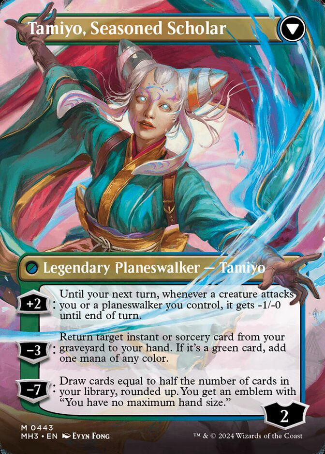 Tamiyo, Inquisitive Student // Tamiyo, Seasoned Scholar (MH3) (443) / Borderless — cara 2 de 2